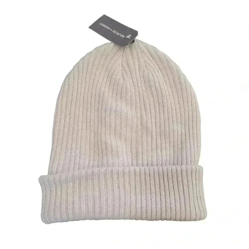 Melrose and Market Adult Unisex Light Gray Ribbed Knit Beanie NWT NEW sz OS